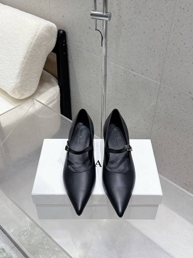 Factory direct Khaite 2025 Autumn/Winter New Retro Wedge Mary Jane Pointed Toe S