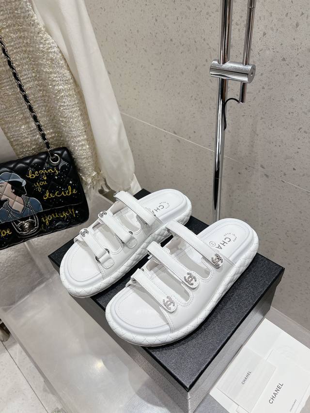 Slippers/Sandals Chanel 2025 Early Spring New Arrival, Chanel Quilted Double Dia
