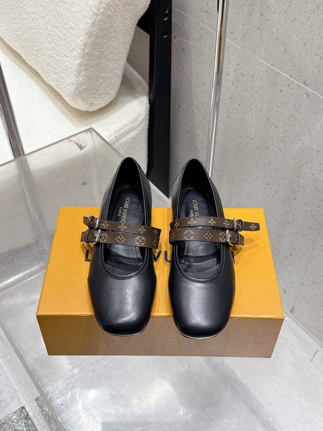 Top-tier version LV (Louis Vuitton) 25Wf new monogram mesh double-strap Mary Jan