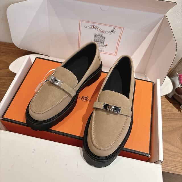 Herme S Loafers SS25 New Style, Classic Series, Original Calfskin Material, Diff