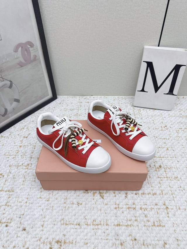 High-quality factory-made Miumiu 25 Fall/Winter new style platform white sneaker