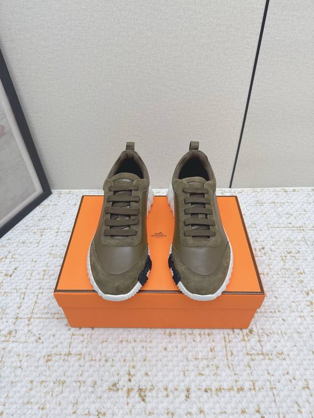 High-quality factory-made Hermes new Bouuncing couple sneakers. The most comfort