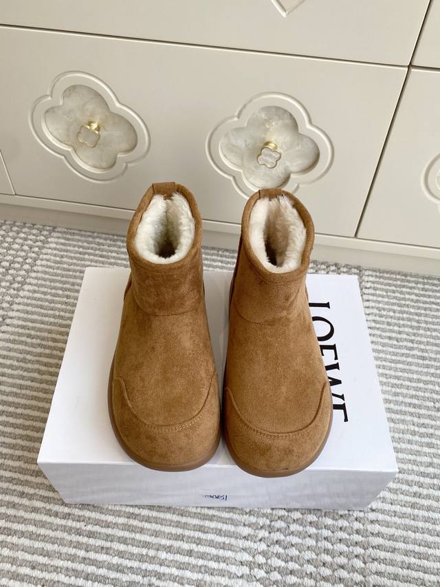 Loewe 25Ss Autumn/Winter New Wool Ankle Boots/Snow Boots Loewe Shearling Boots I