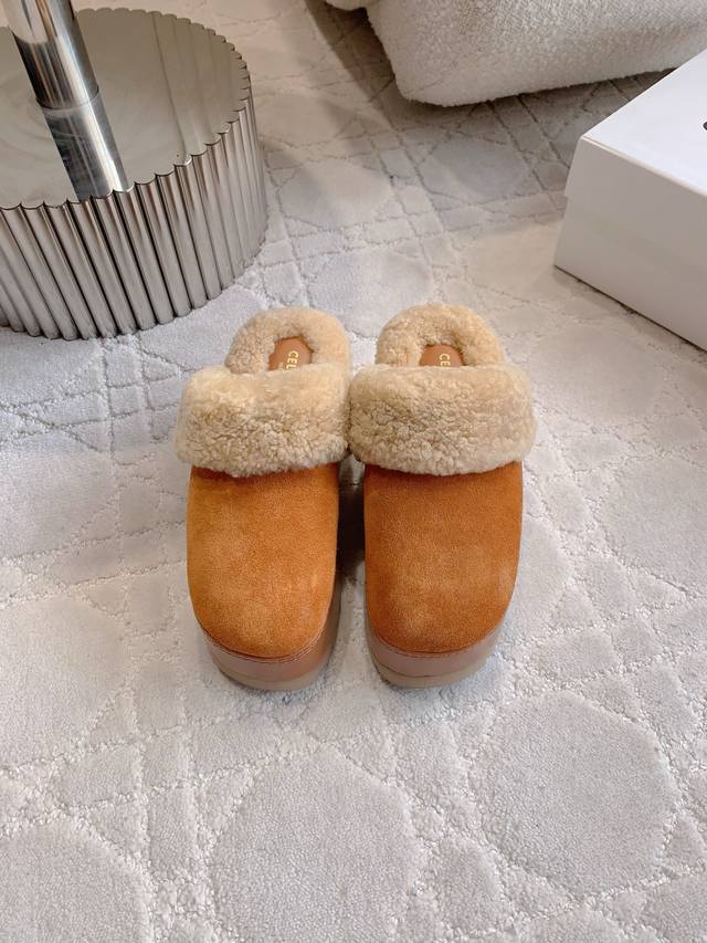 Factory Price P Celin* New Furry Platform Slippers, Super Thick Australian Impor