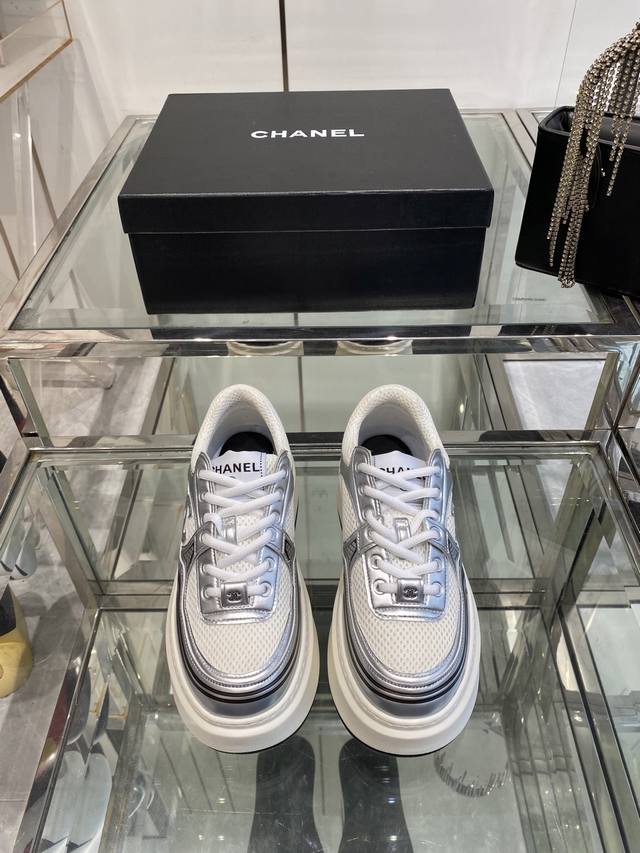Chanel New Platform Silver Horn King Sneakers 2025 Spring Resort Sneakers inspir