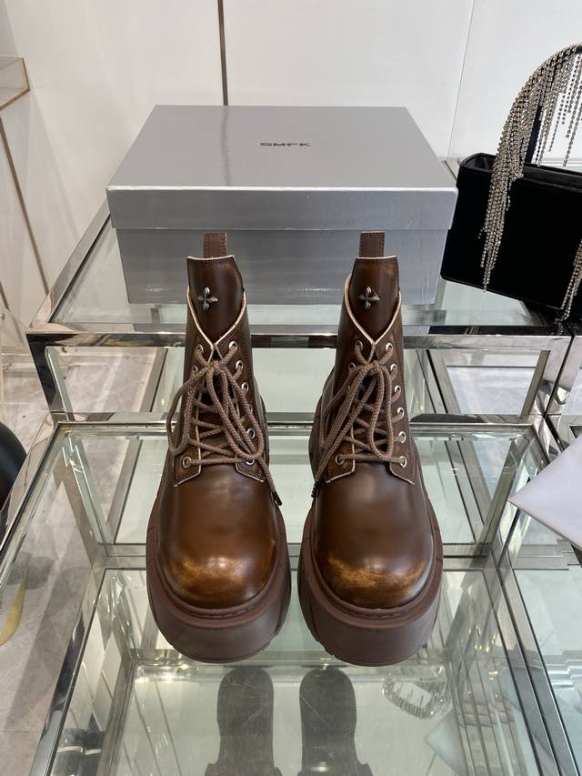 Ankle Boots Smfk Niche Trendy Brand 25Ss Hot New Arrival Thick-Soled Casual Shoe