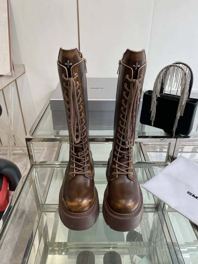 Long Boots Smfk Niche Trendy Brand 25Ss Hot New Thick-Soled Casual Shoes Derby S