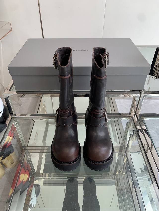 Balenciaga 25Fw Venom Mid-Calf Boots, High-Calf Boots, Platform Boots Dark Funct