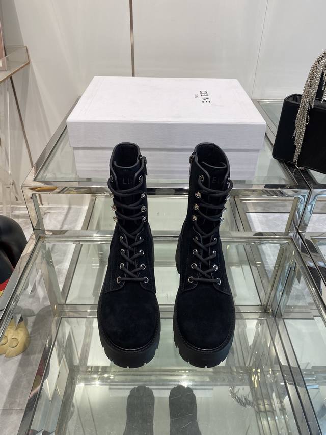 Celine's latest Fall/Winter runway Martin boots, worn by many celebrities and in