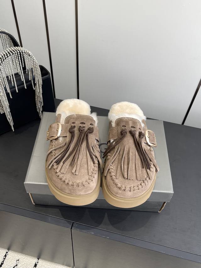 High-version Ugg winter F028 2025Ss new fashionable thick-soled slip-on wool sli