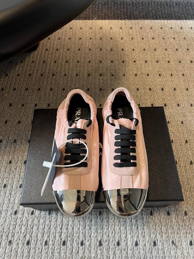 Prad* Metallic Toe Thin Sole German Training Shoes Casual Shoes Outsole Molded T