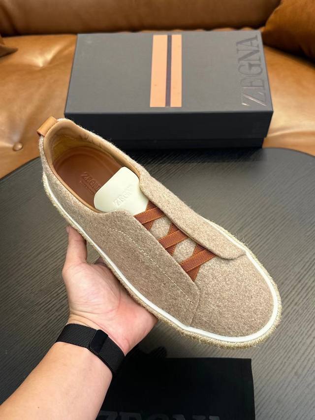 Zegna Triple Stitch Low-Top Sneakers (Real Price: Yuan) These Zegna Triple Stitc