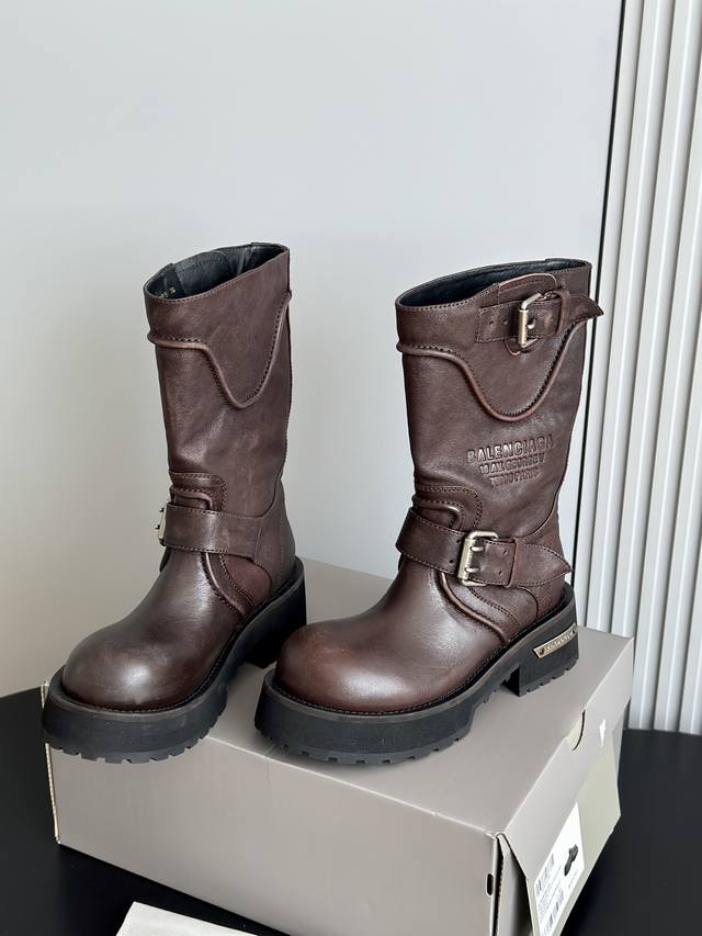 Balenciag* Balenciaga 25 New Distressed Motorcycle Boots Venom Martin Boots Upgr