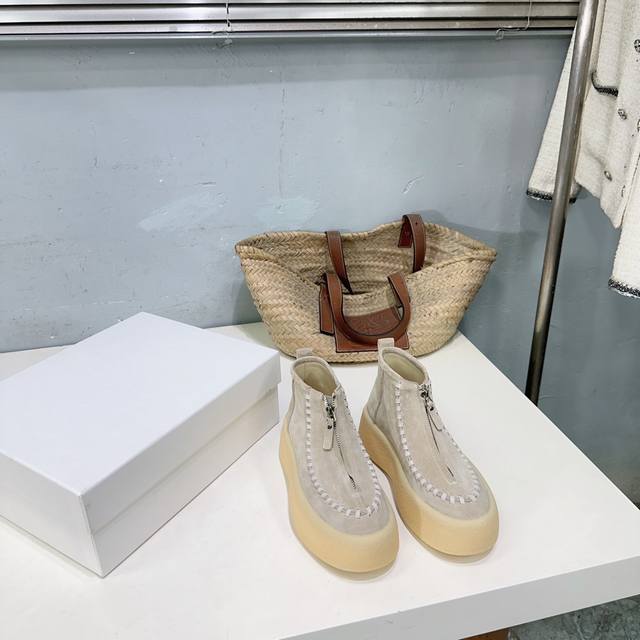 High-quality factory release! The Row 2025 Autumn/Winter platform ankle boots wi