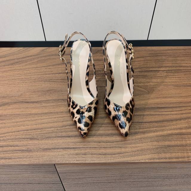 Gianvit* Ross* New Rhinestone Heel Open-Back Shoes. Creating an elegant and femi