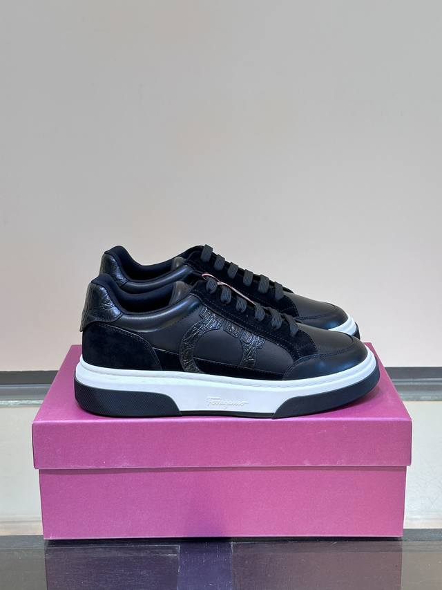 Ferragam* New Men's Gancini Silhouette Low-Top Casual Shoes. These low-top casua