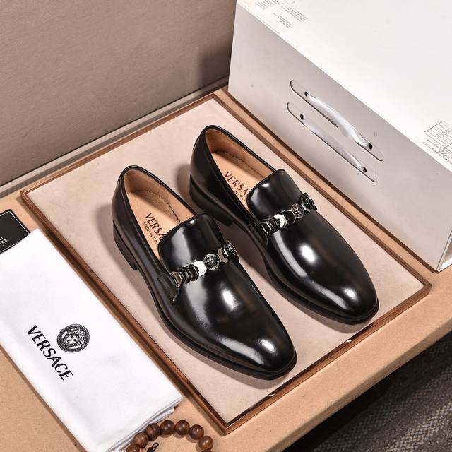 Original Versace dress shoes with Italian imported cowhide, top-grade imported w Original Versace dress shoes with Italian imported cowhide, top-grade imported w