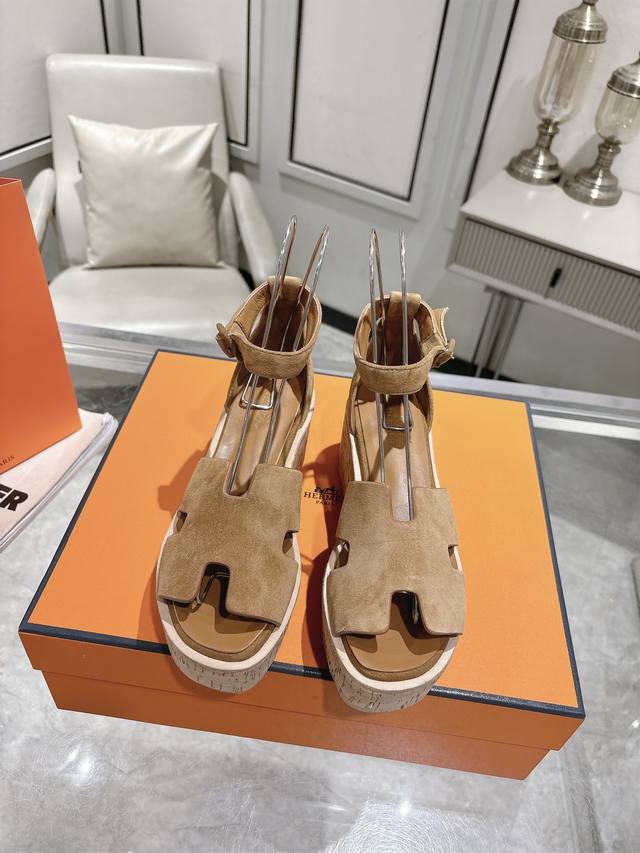 Hermes early spring new arrival, racerback platform sandals, ours features cowhi