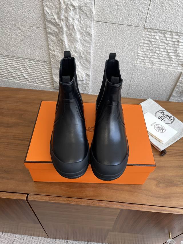 Top-tier version: Hermes 25Ss Autumn/Winter New Kobes Ankle Boots with Elastic L