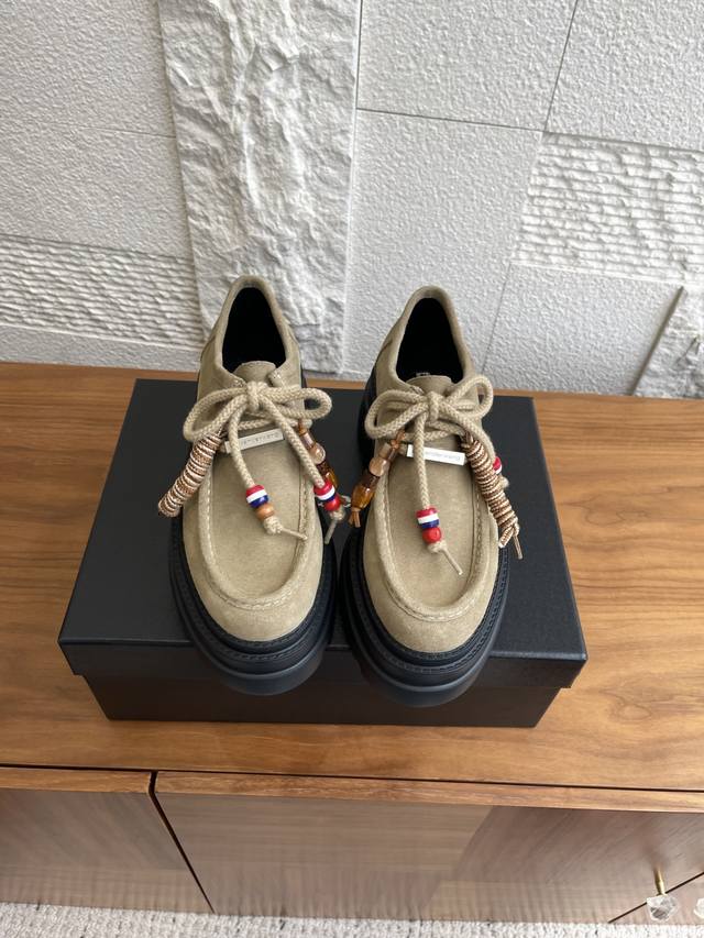 Top Version: Alexander Wang 25Ss Autumn/Winter New Retro Lace-up Platform Loafer