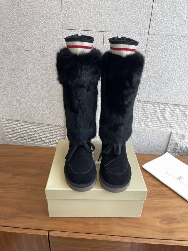 Top Version: Brunello Cucinelli 2025 Autumn/Winter New Shearling-Trimmed Hiking