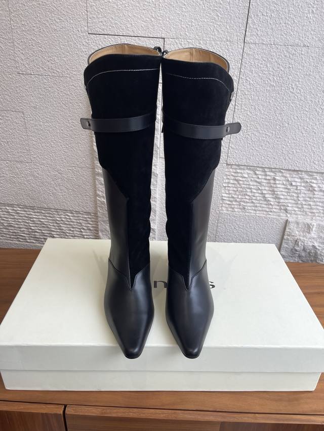 Top Version: Orinous 25Ss Autumn/Winter New Vaquero' V-Strap Slouch Boots, Loose
