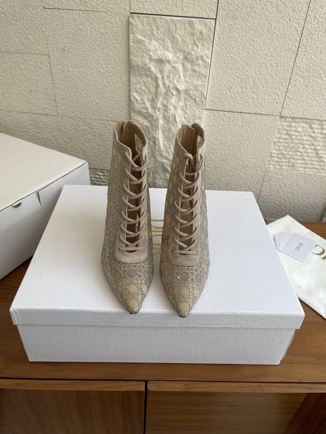 Top Version: Dior 25Ss Autumn/Winter New Transparent Mesh Crystal Rhinestone Can