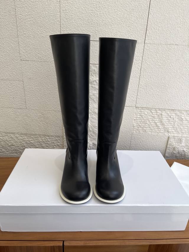 Top Version: Hand-painted The Row 25Ss Autumn/Winter New Round Toe High-Heeled B