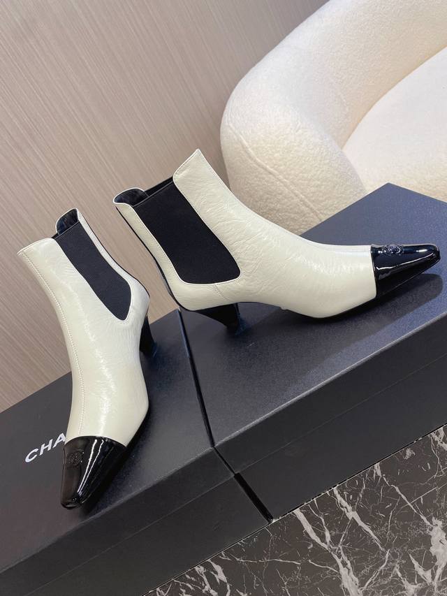 Chanel; Chanel ankle boots; short boots. Minimalist style, fashionable and styli