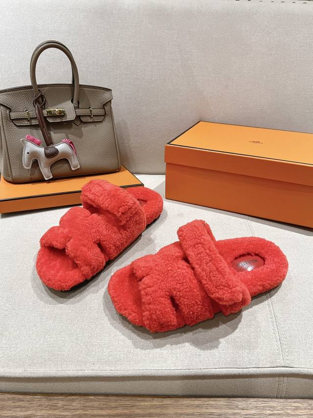 2025 Autumn/Winter New Style Lambswool Flat Slippers~ Super Warm Lambswool Slipp
