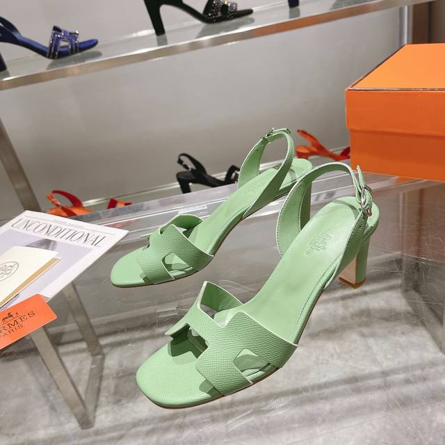 Factory Price Herme* Early Spring New High-Heeled Sandals Series Upper: Original