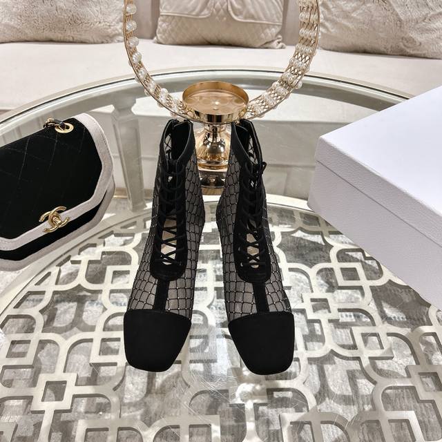 Dior Jacquard Rhinestone Mesh Boots, Dior 2025 Spring/Summer Newest Color Jardin