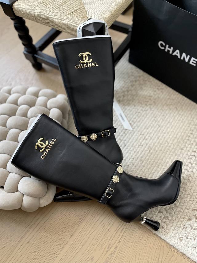 Chanel 24B New Double C Long Boots - Top-Tier Version! A Must-Have Item! Importe
