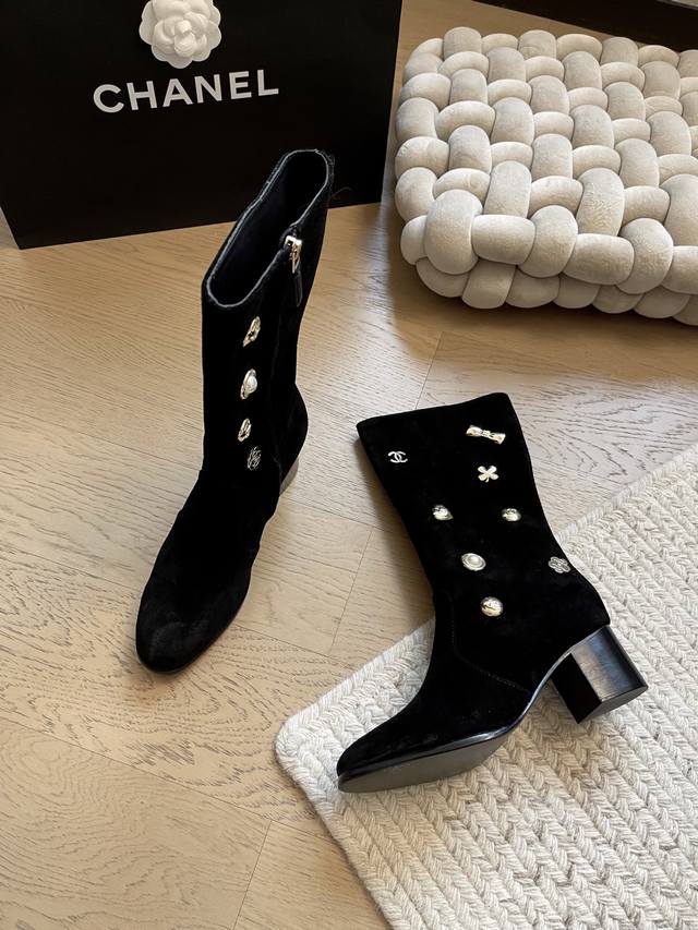 Chanel 25K New Chunky Heel Boots! Top-tier version! Early release! Made with she