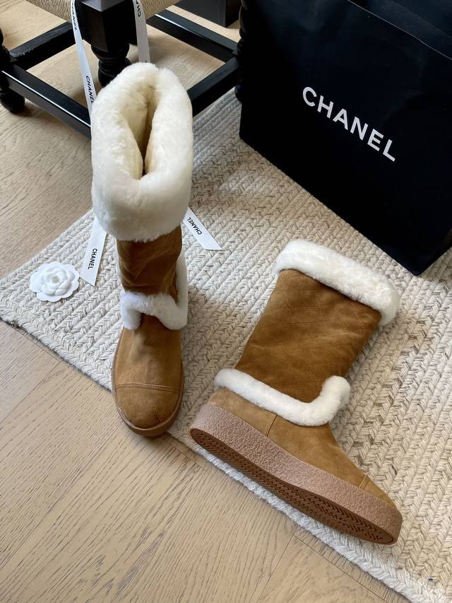 Chanel Winter Snow Sheep Boots! High-end Haute Couture Collection! Top-tier vers