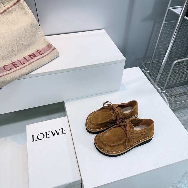 High-quality factory! Top-quality Loewe Fall/Winter 2025 new derby shoes, round-