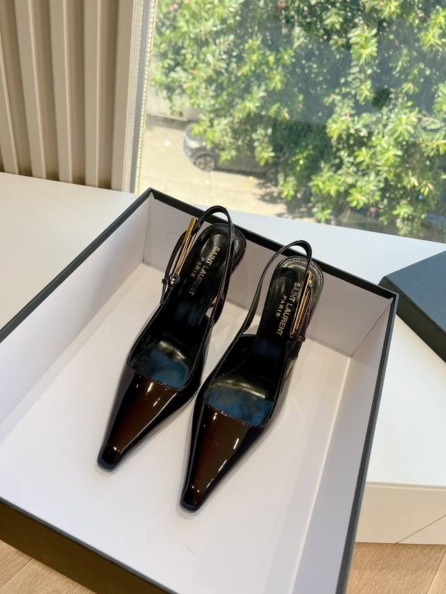 G085 Top Quality Saint Laurent Lee Series Metal Rhinestone Chain High Heels YSL'