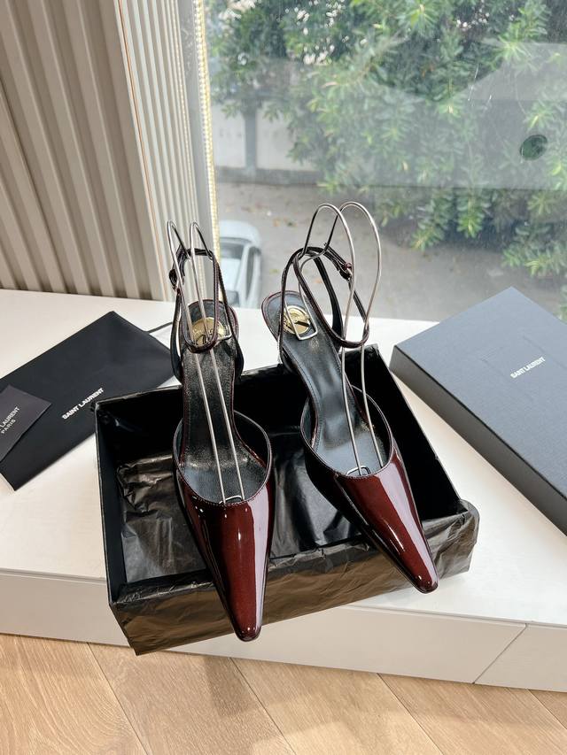 G085G988 Spring 2025 New Top Quality Saint Laurent Lee Mary Jane High Heels Sand