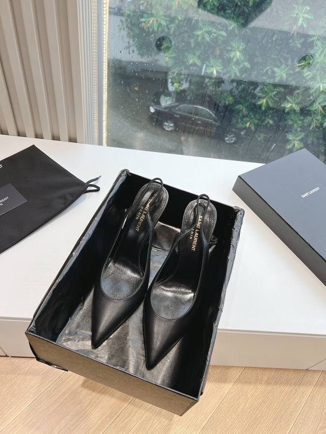 G085 Top Quality Saint Laurent Lee Metal Rhinestone Chain High Heels YSL's beaut