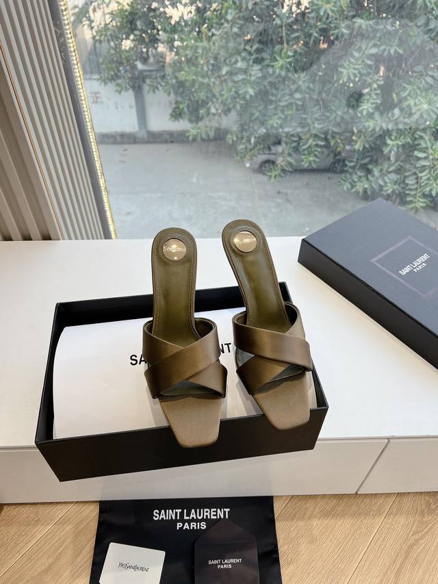 G288 Top Quality Saint Laurent Lee Metal Rhinestone Chain Pointed Toe High Heels