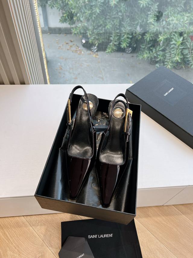 G988 Top Quality Saint Laurent Lee Metal Rhinestone Chain High Heels. These YSL