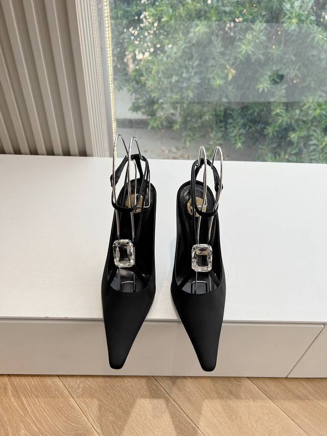 G085 Spring 2025 New Top Quality Saint Laurent Lee Gem High-Heeled Sexy Single S