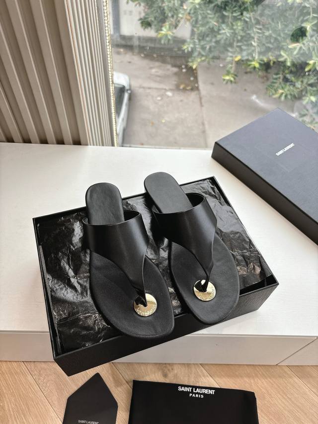 G988 Top Quality Saint Laurent Flip-Flops Sandals Wedge Peep Toe Sandals Lee Met