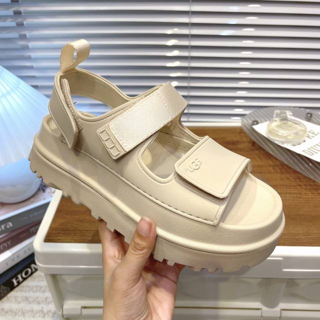 Sea Salt Color Ugg Official Website Summer Newest Ugg's dazzling gold Velcro pla