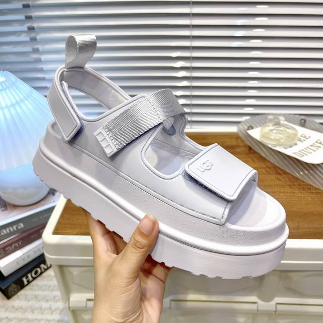 Ocean Current Blue Ugg Official Website Summer Newest Ugg's dazzling gold Velcro