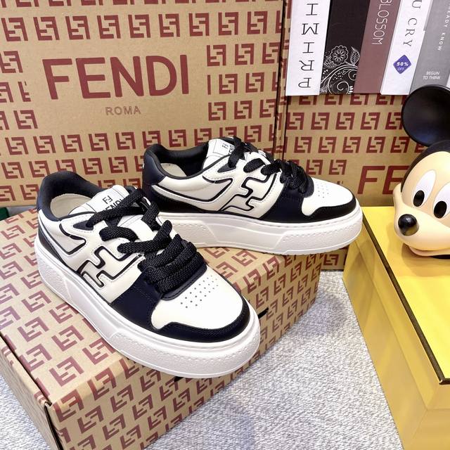 Top-tier version of Fendi platform sneakers for couples. Original Fendi Match sn