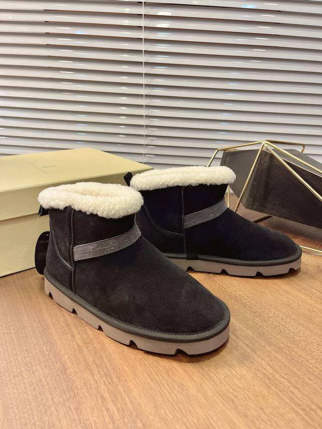 Brunello Cucinelli Winter New Snow Boots (Sheepskin Wool Lining); Custom-made It