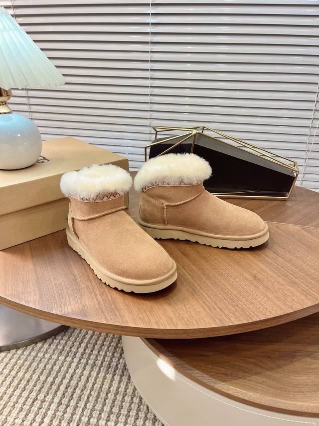 Ugg Suede Flat Warm Plush Snow Boots. Made with premium suede upper and a wool l