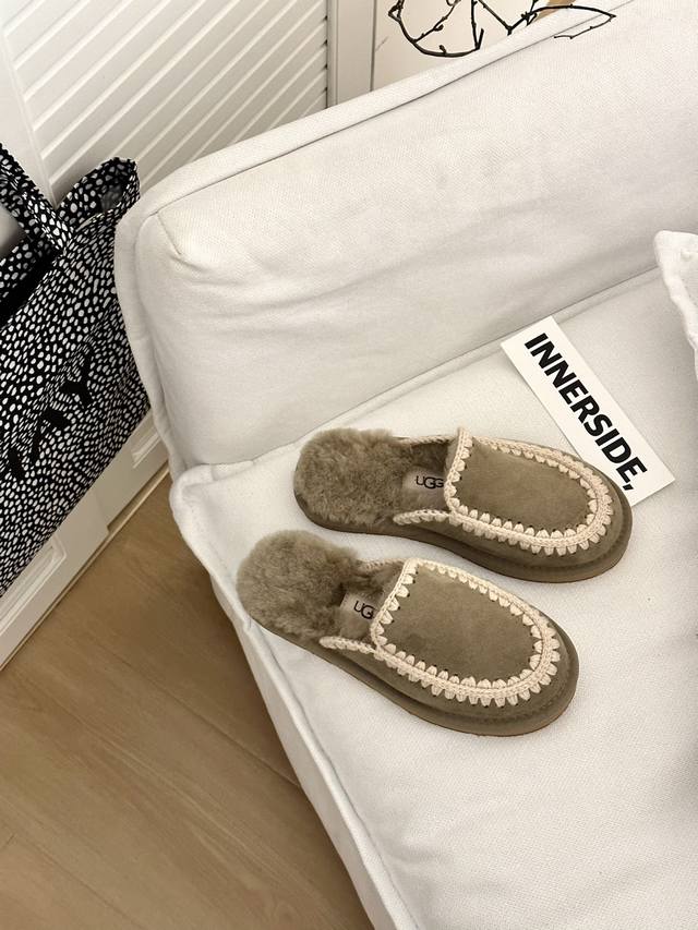 New autumn/winter style from department stores, hand-knitted wool slippers. A-gr