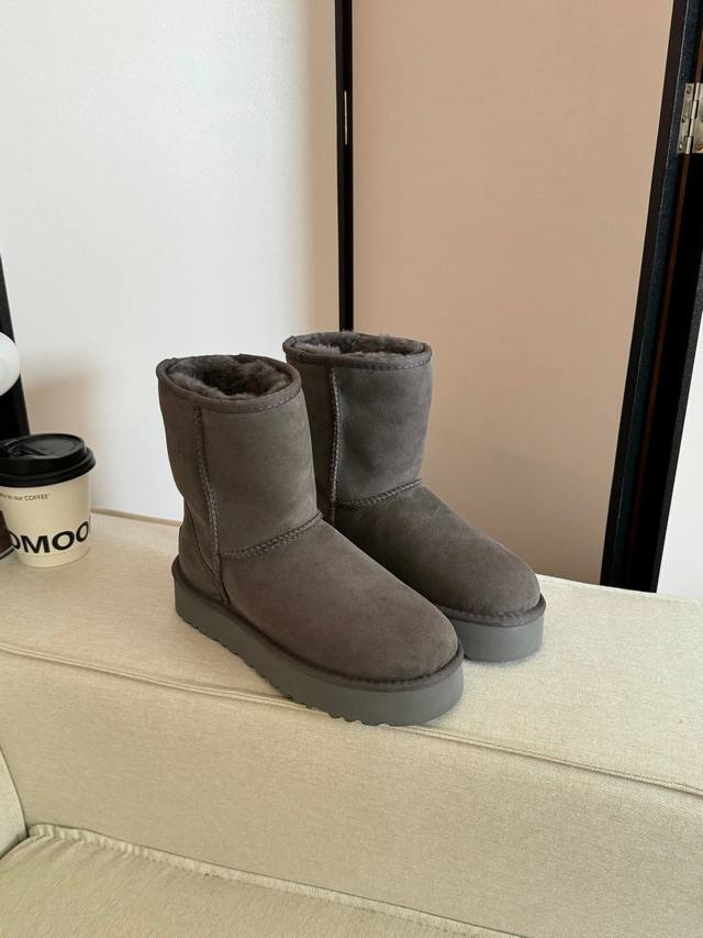 Ugg Thick-Soled 5825 Mid-Calf Top, Longfeng Original Factory Grade A Fur-Pulled